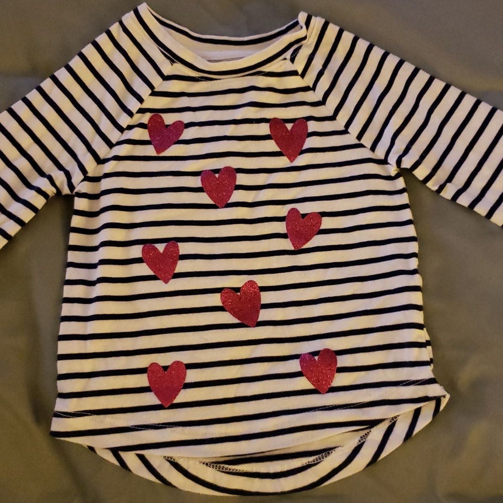 Heart decorated, long sleeved shirt